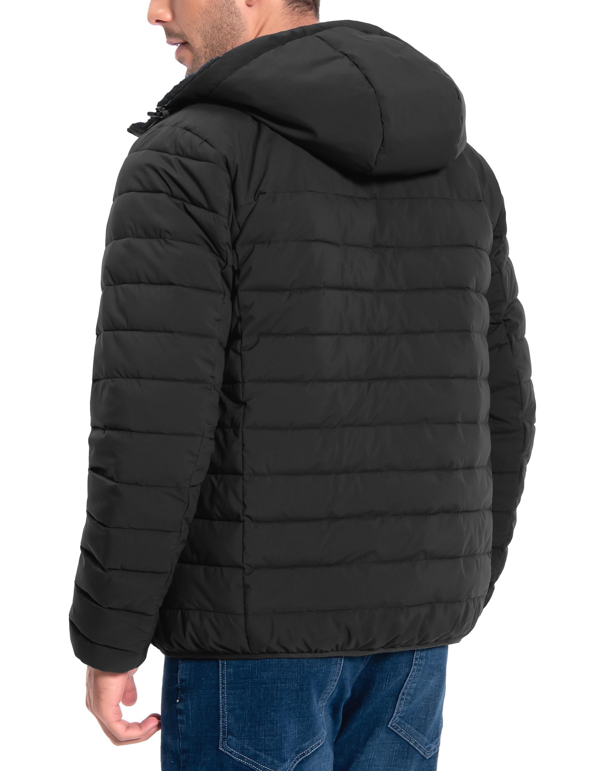 Pioneer Camp Herren Winterjacke Warme Steppjacke mit Kapuze, Sherpa Ausgekleidet Outdoorjacke Männer Wintermantel Gefütterte Winddichte Jacken