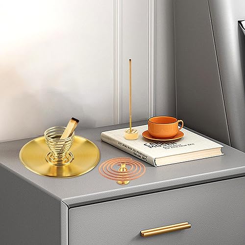 Miniatura 2 de Quemador de incienso 4 en 1, soporte de Palo Santo, soporte de salvia, soporte de incienso de latón de 5.5 pulgadas para varillas de inciensobobinas