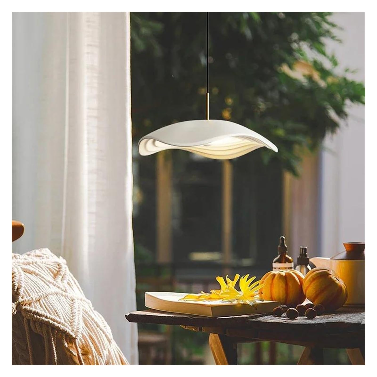 HYJAUSXB Nordic Minimalist LED Small Chandelier Modern Living Room Dining Home Lighting Interior Decoration(White 60cm)