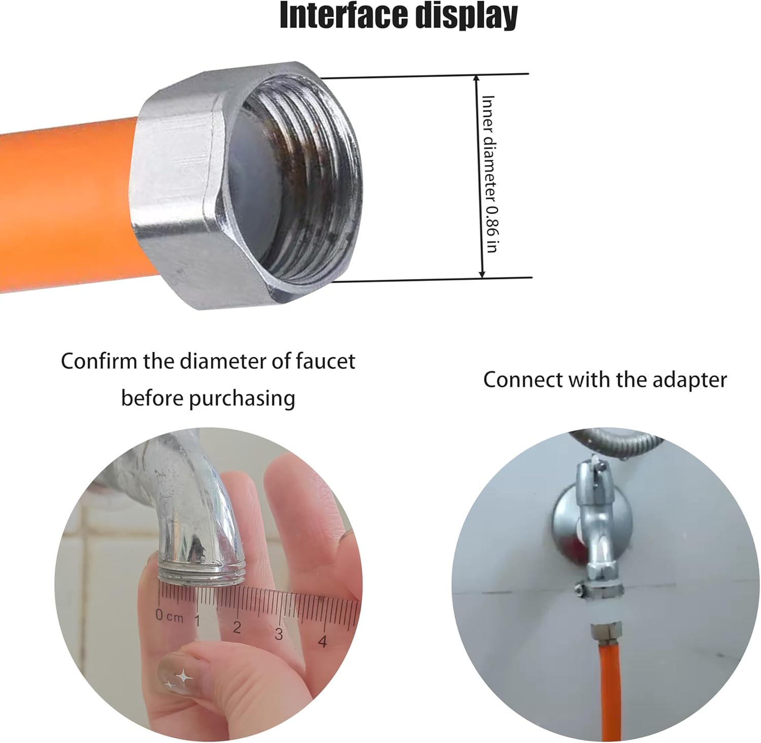 Faucet Extension Tube,Rotatable Extender Hose,Bendable Water Tap Pipe,Splash Proof Mouth,Kitchen Bathroom Garden Tool,Adapter Compatible with Diameter of 13-25mm(0.5-1.0inches),Length of 17.7in/45cm