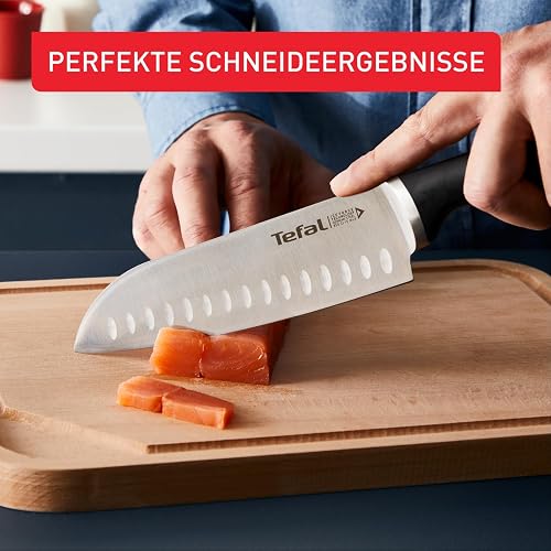 Tefal Ingenio Ice Cuchillo Utility 11 cm, acero cepillado, cuchillo de una sola pieza, mango remachado, negro, 11 cm, K2320914 - 5