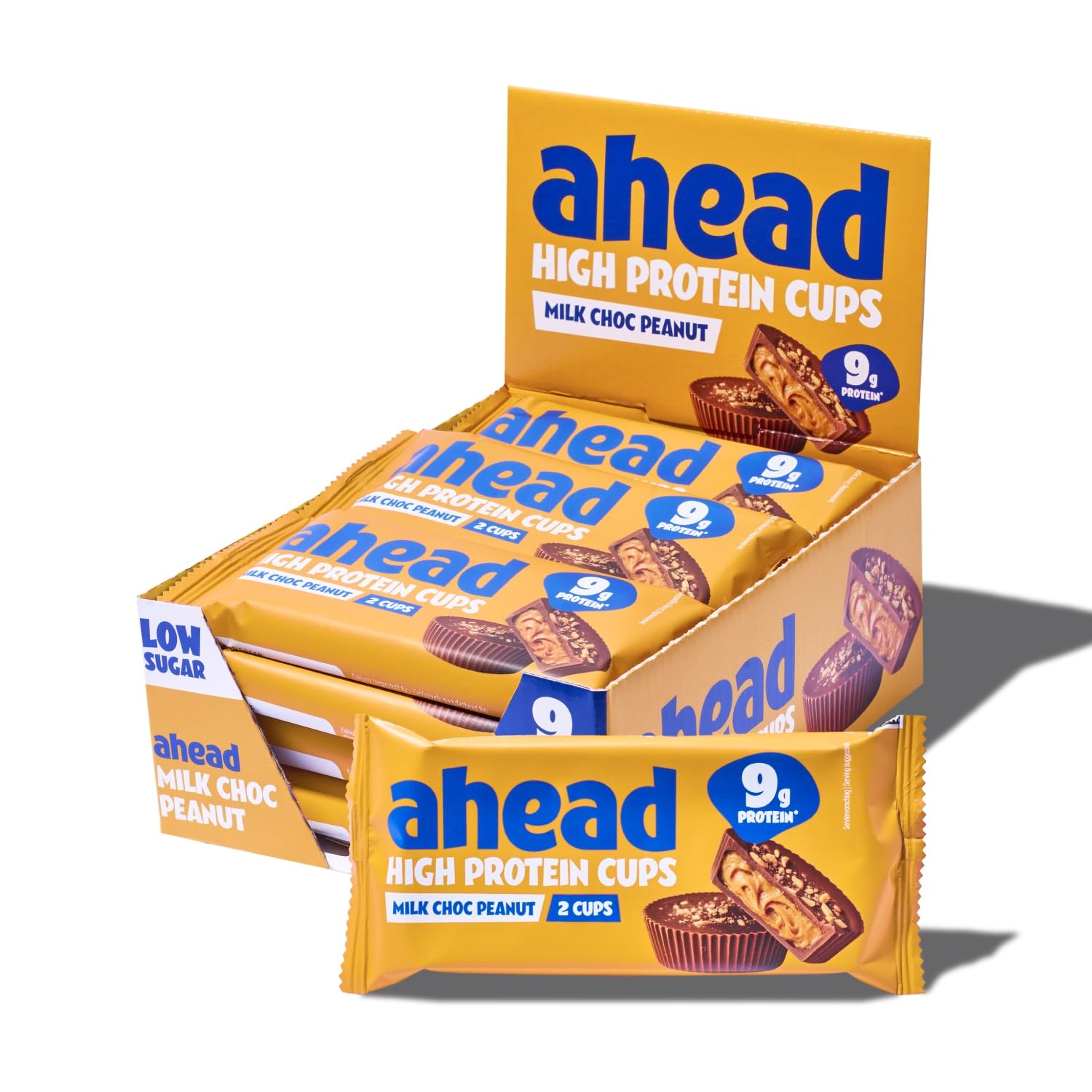 ahead High Protein Peanut Butter Cups 9g Protein 12 x 34g Milchschokolade Erdnussmus Ohne Zuckerzusatz Glutenfrei