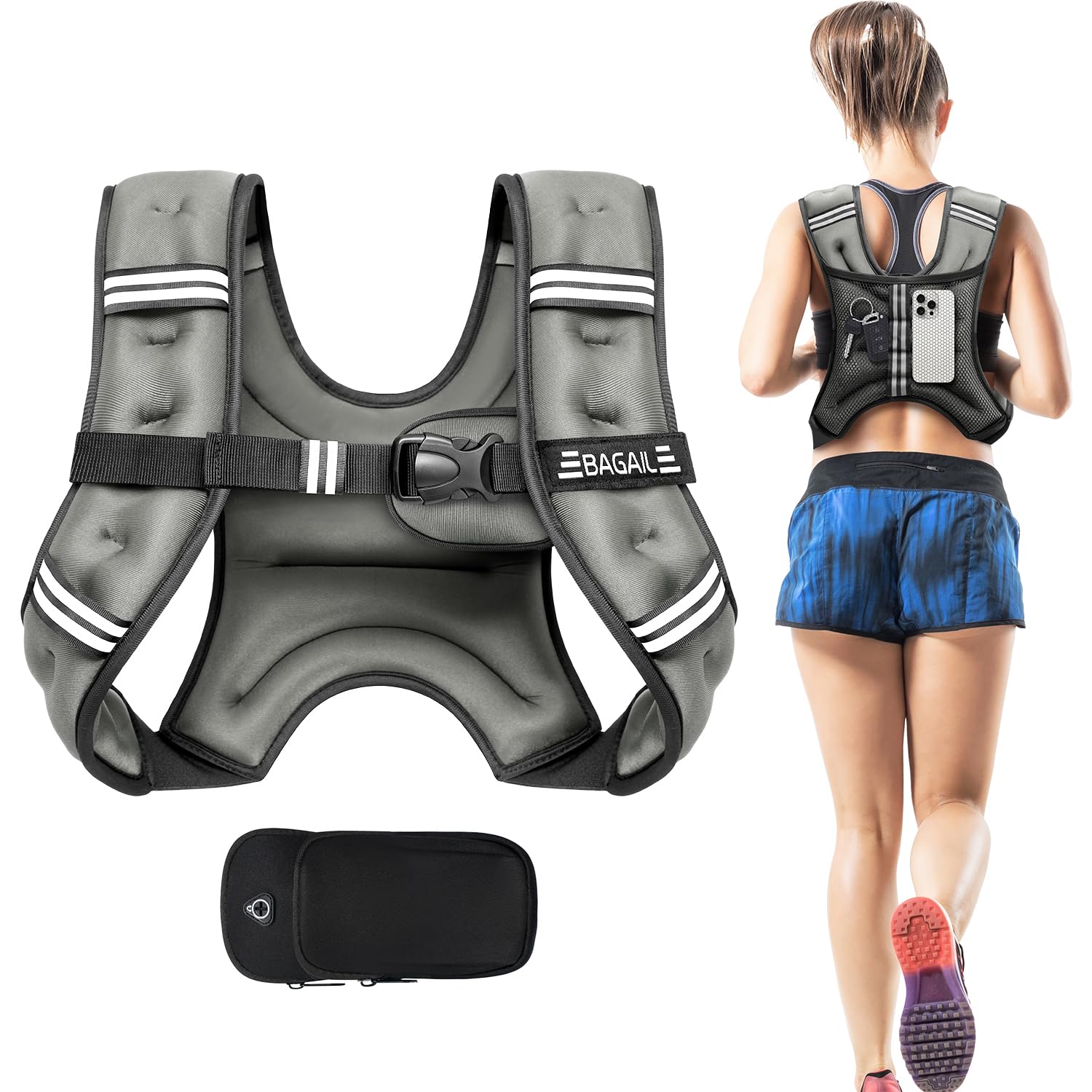 BAGAIL Weighted Vest 12lb, Gray
