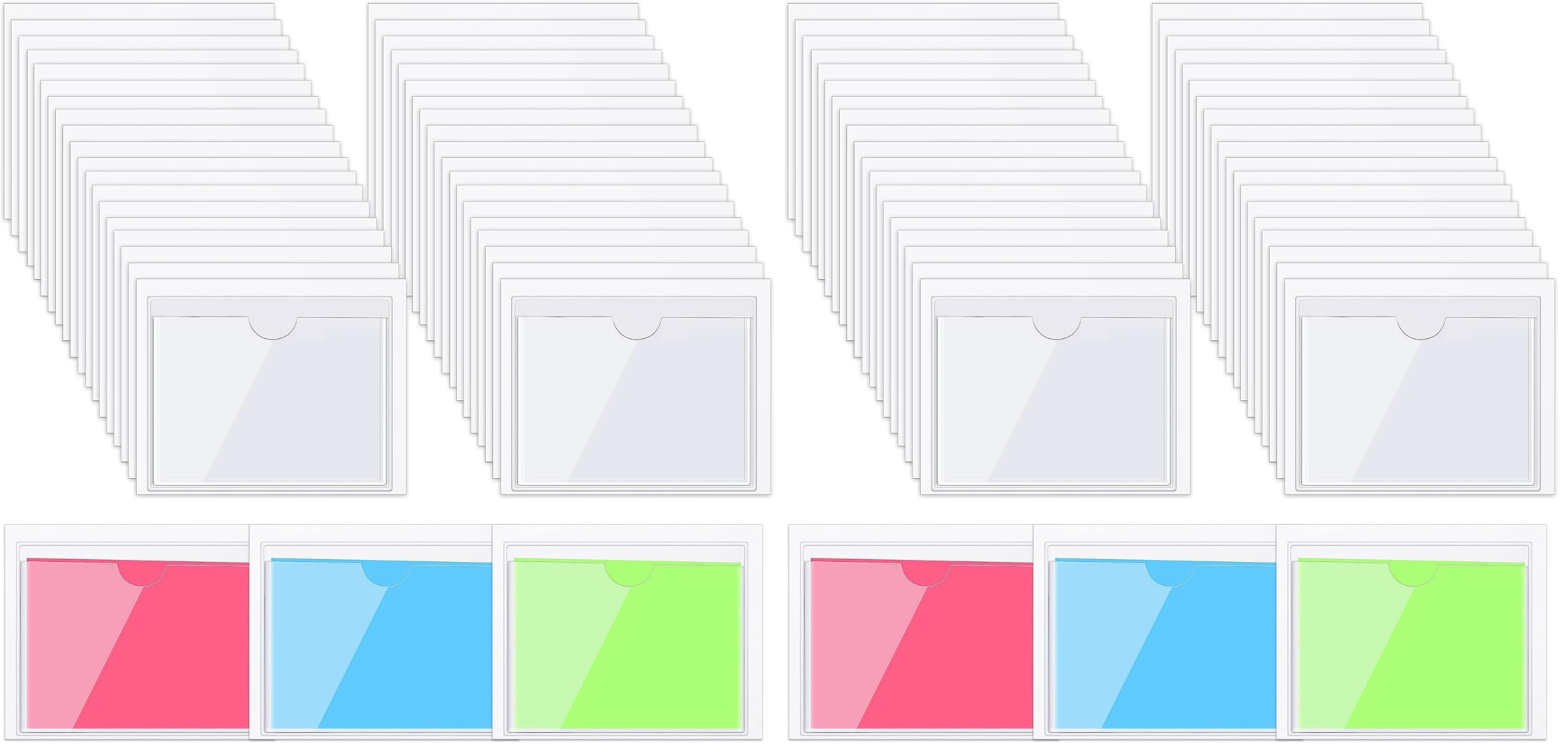 Chinco 30 Pcs Self Adhesive Clear Index Card Pockets,2.75 x 3.5 Inches (Pack of 2)