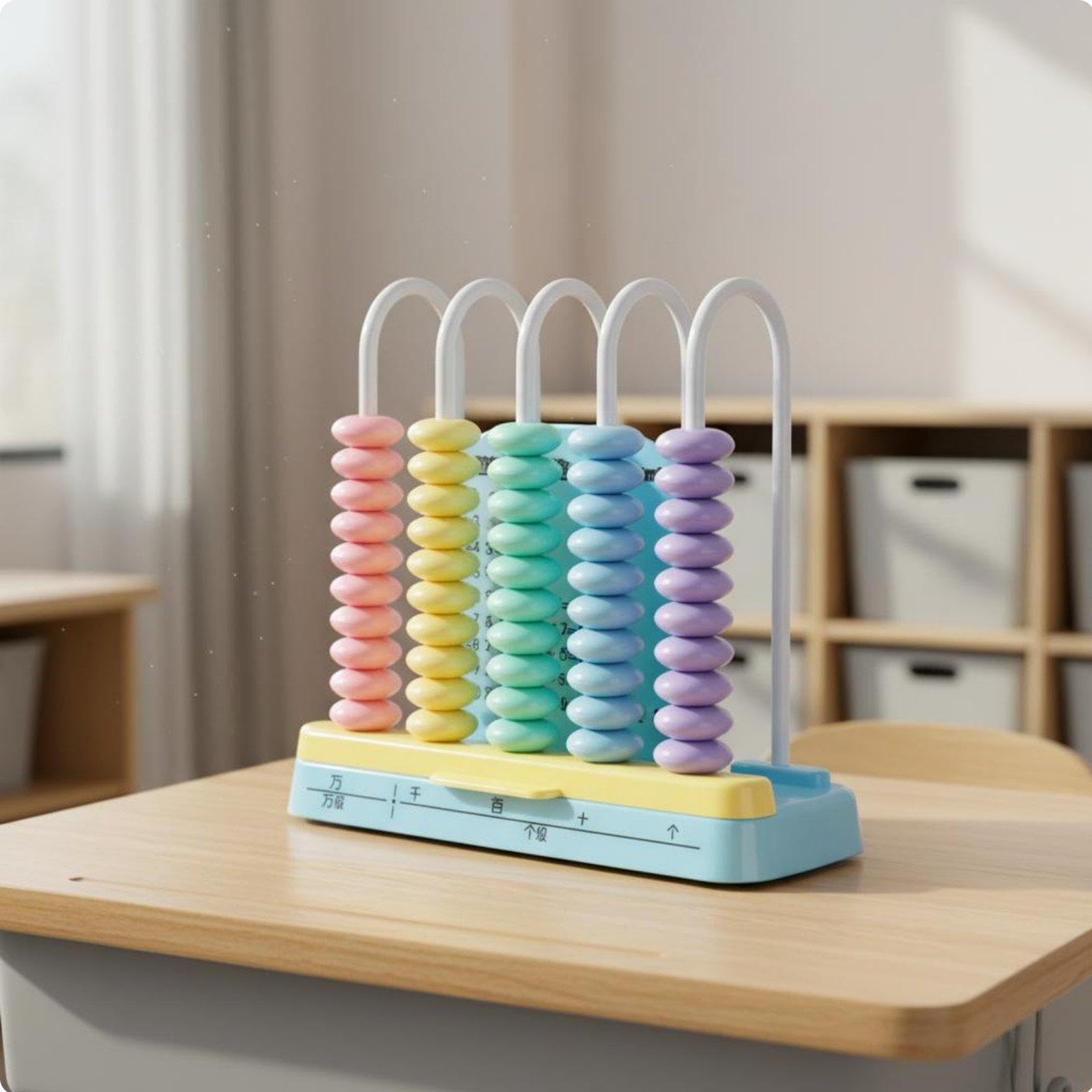 Boulier à 5 Rouleaux avec Remise à Zéro Rapide, Idéal pour Les Enfants D'âge Préscolaire et Primaire, 6 pièces