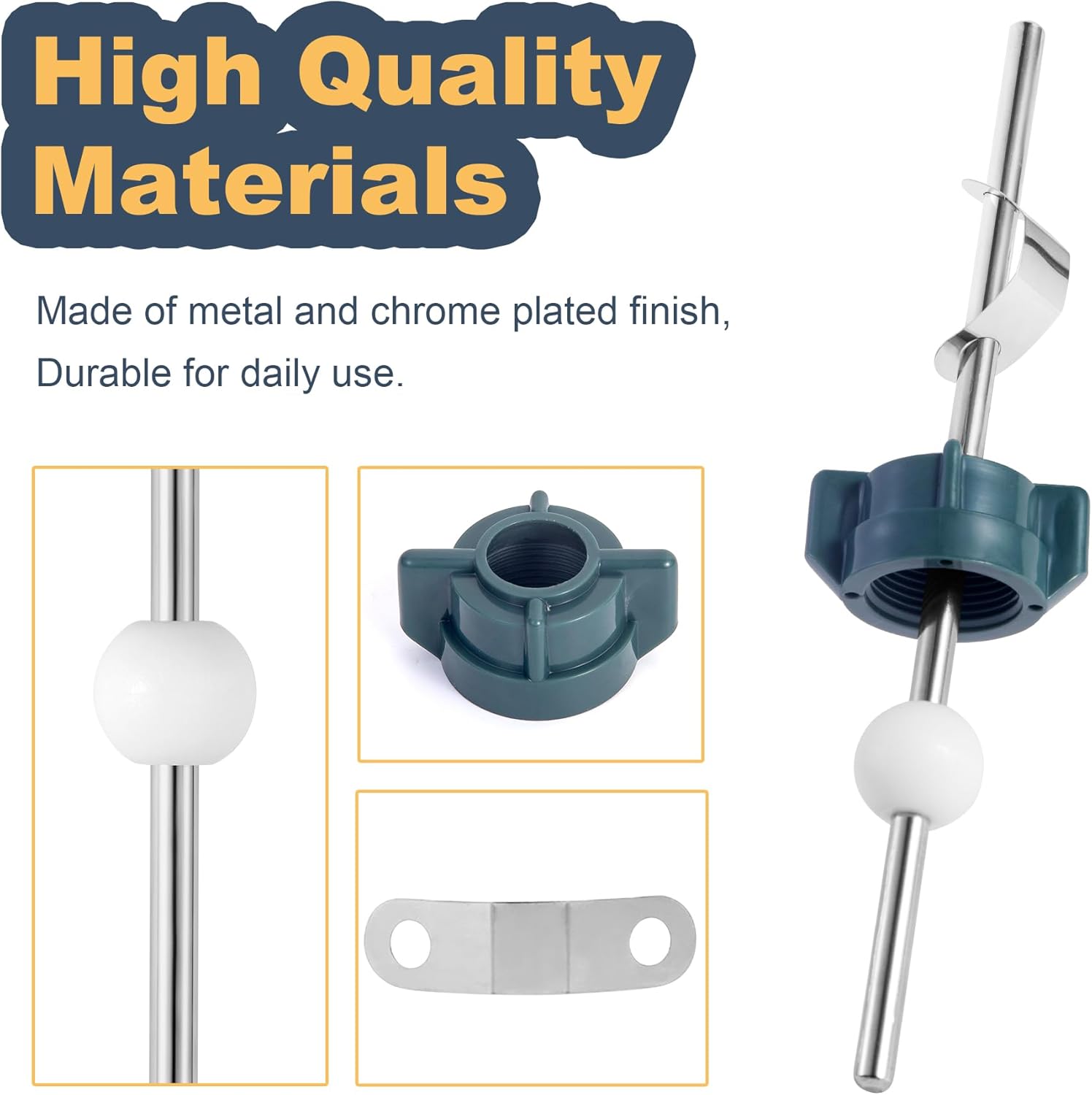 2 Pack Lavatory Pop Up Center Piece Assembly,Sink Ball/Pivot Rod Replacement Parts Bathroom Sink Drain Repair Kit Fits Most Popular Brands,Replacement for PS2673,18MM&15MM Ball, Chrome