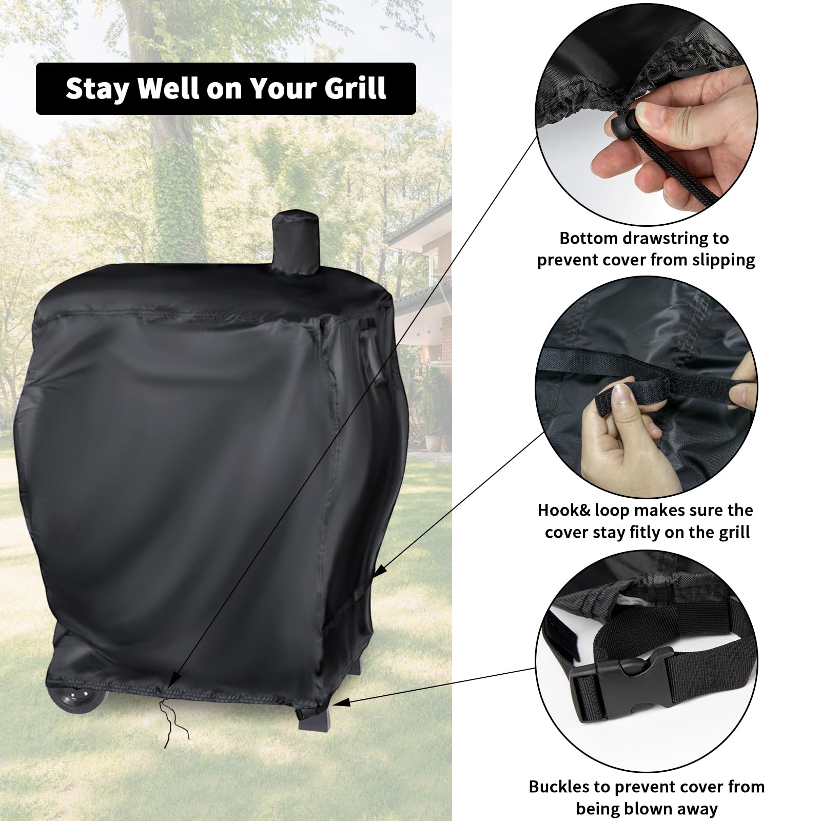 Grillabdeckung 600D Polyester – Passend Für Ninja FlexFlame PG300/PG301, UV- & Wasserabweisend, Mit Klettverschluss