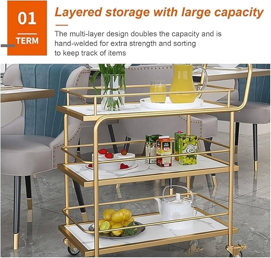 Amazon.co.jp: キッチンラック キッチンワゴン 3段収納トロリー