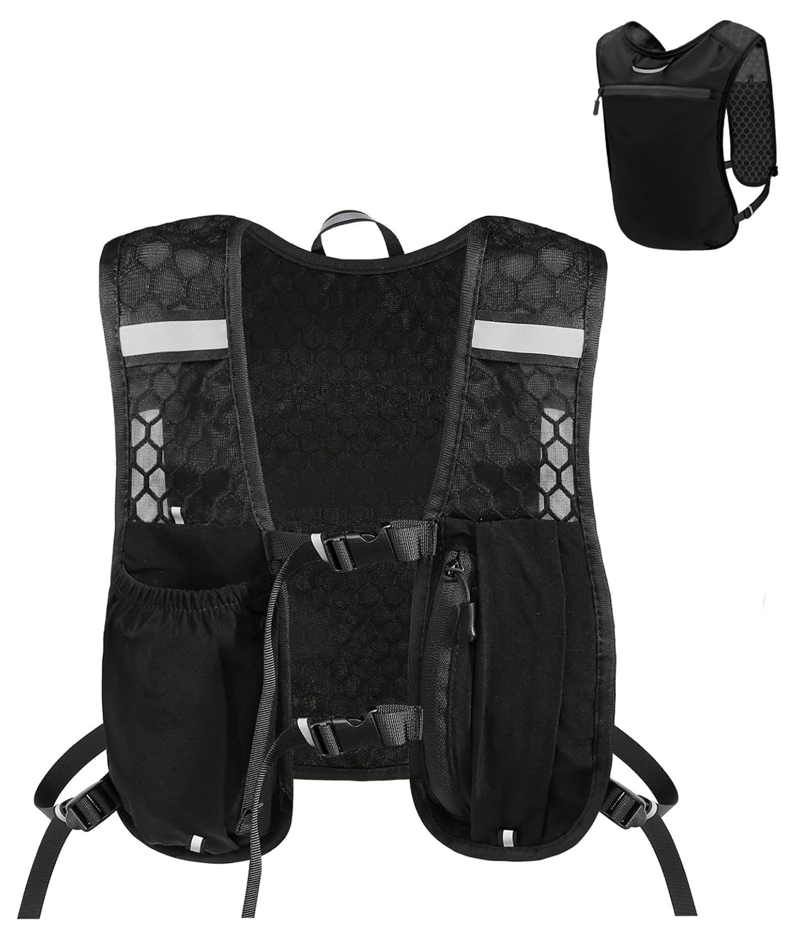 Running Vest, Running Vest for Men, Hydration Bag for Bike, Adjustable Shoulder Strap with Reflective Strip, Suitable for Marathon, Cycling and Hiking Trips