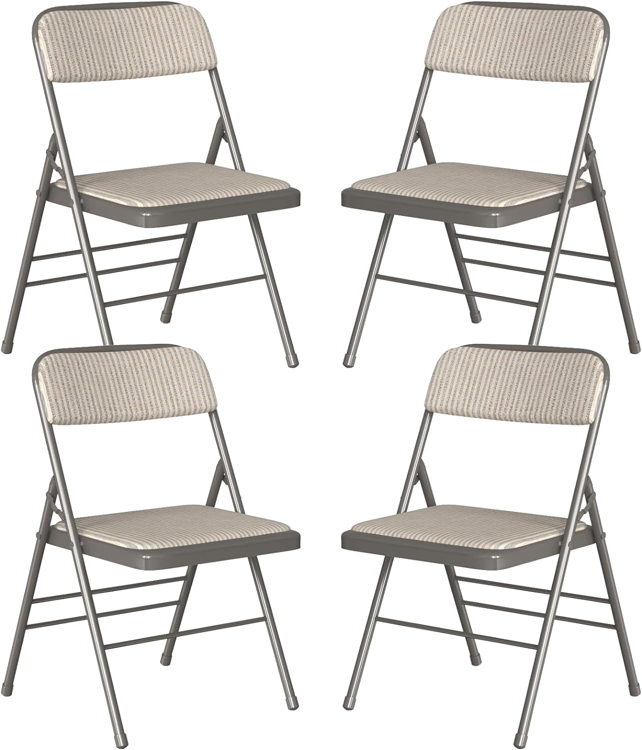 Set 4 Sedie Pieghevoli Imbottite - Grigio, Telaio Metallo, Schienale, 46x41x80.3cm, Per Interni/Esterno - Foto 8