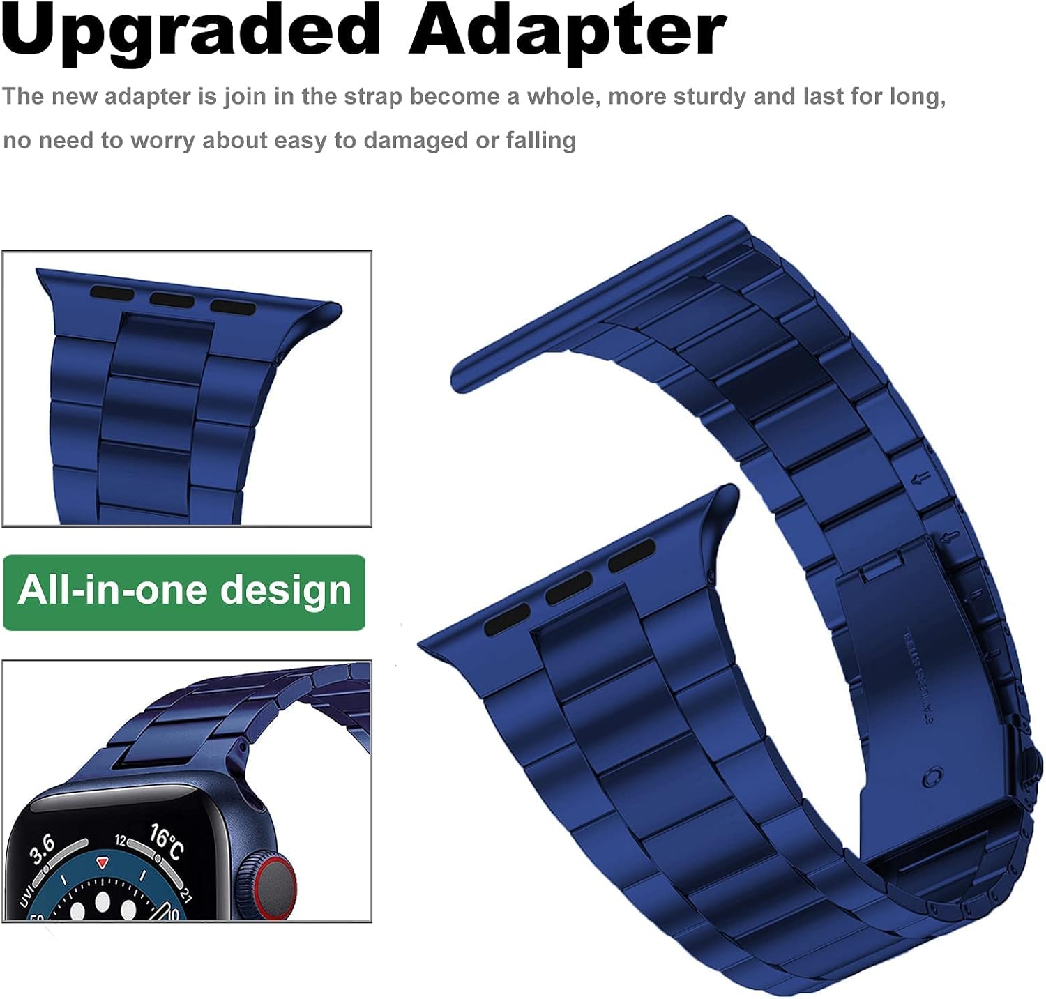 Miimall Metal Strap for Apple Watch Series 10/9/8/7/SE/6/5/4/3/2/1 - Image 5