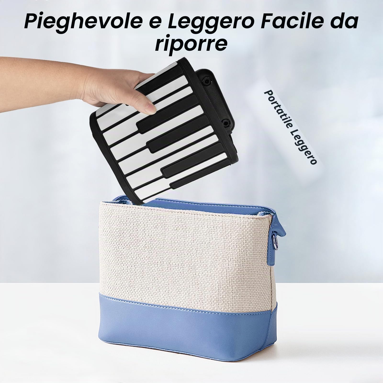 Btuty 88 Tasti Tastiera Musicale Tastiera Pianoforte Pianoforte Elettronico Pianoforte Pieghevole In Silicone Ambientale Studio Domestico Piano Elettronico Professionale Senza Altoparlante