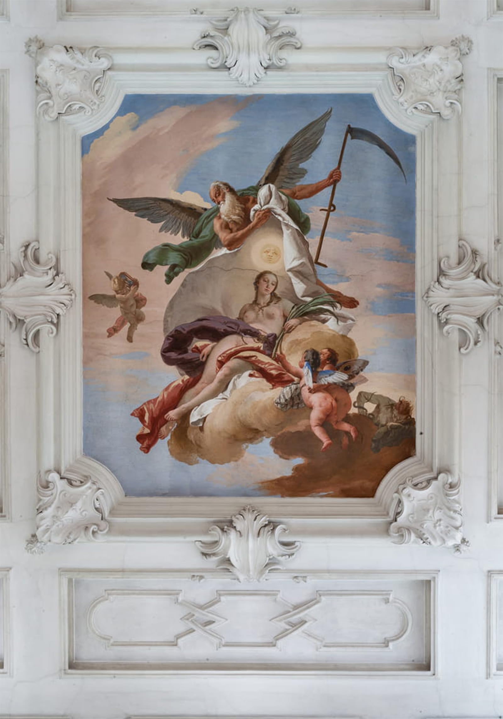 SERENDIPITP Vintage Wall Art Canvas Nordic Poster Canvas Print Picture Time Discovers Truth by Battista Tiepolo Wall Art Poster for Home Decor 60x90cm