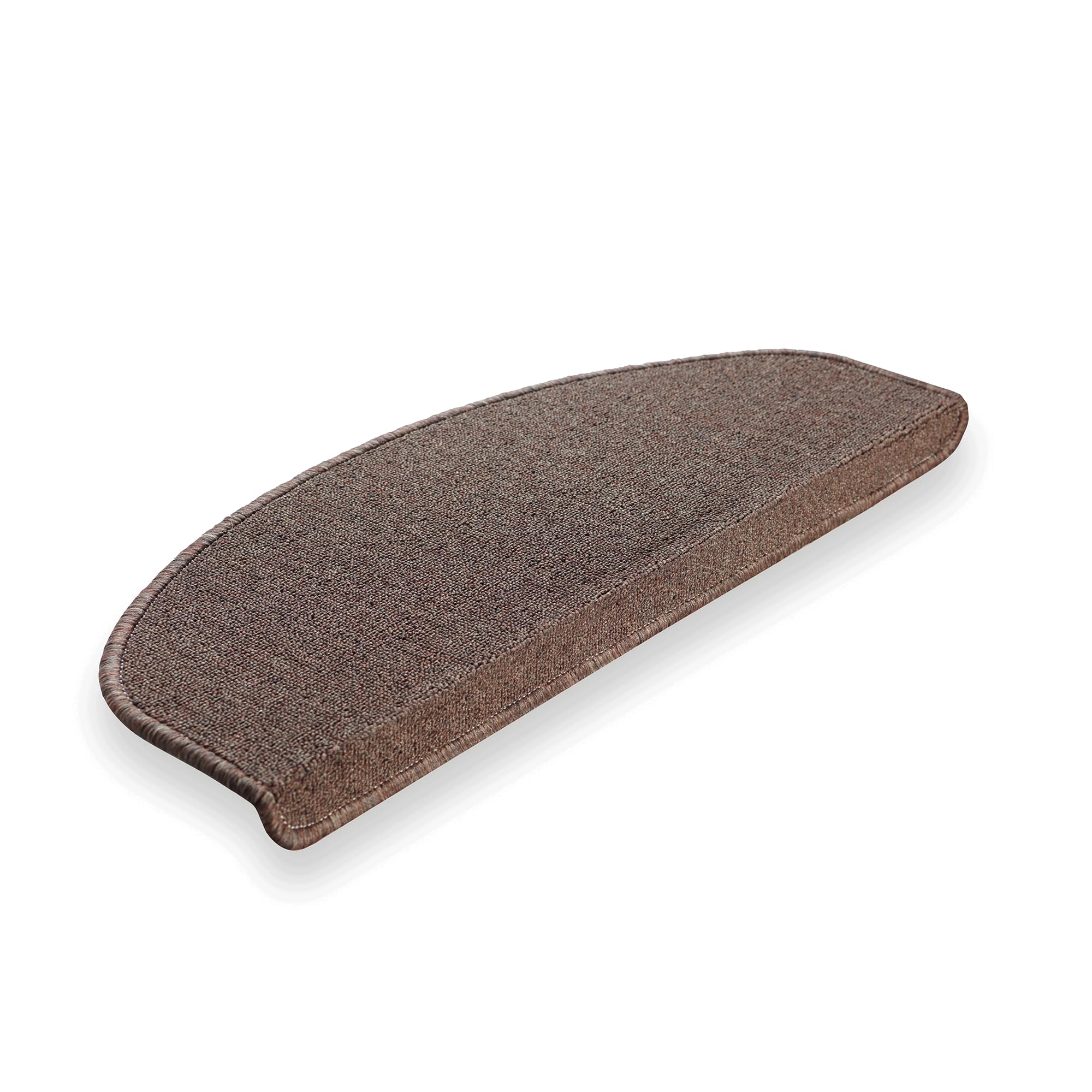 BRIELLE Tappetini antiscivolo per gradini, 65 x 24 x 3,5 cm, autoadesivi per gradini, facili da pulire, semicircolari, isolamento acustico da 20 dp, 15 pezzi