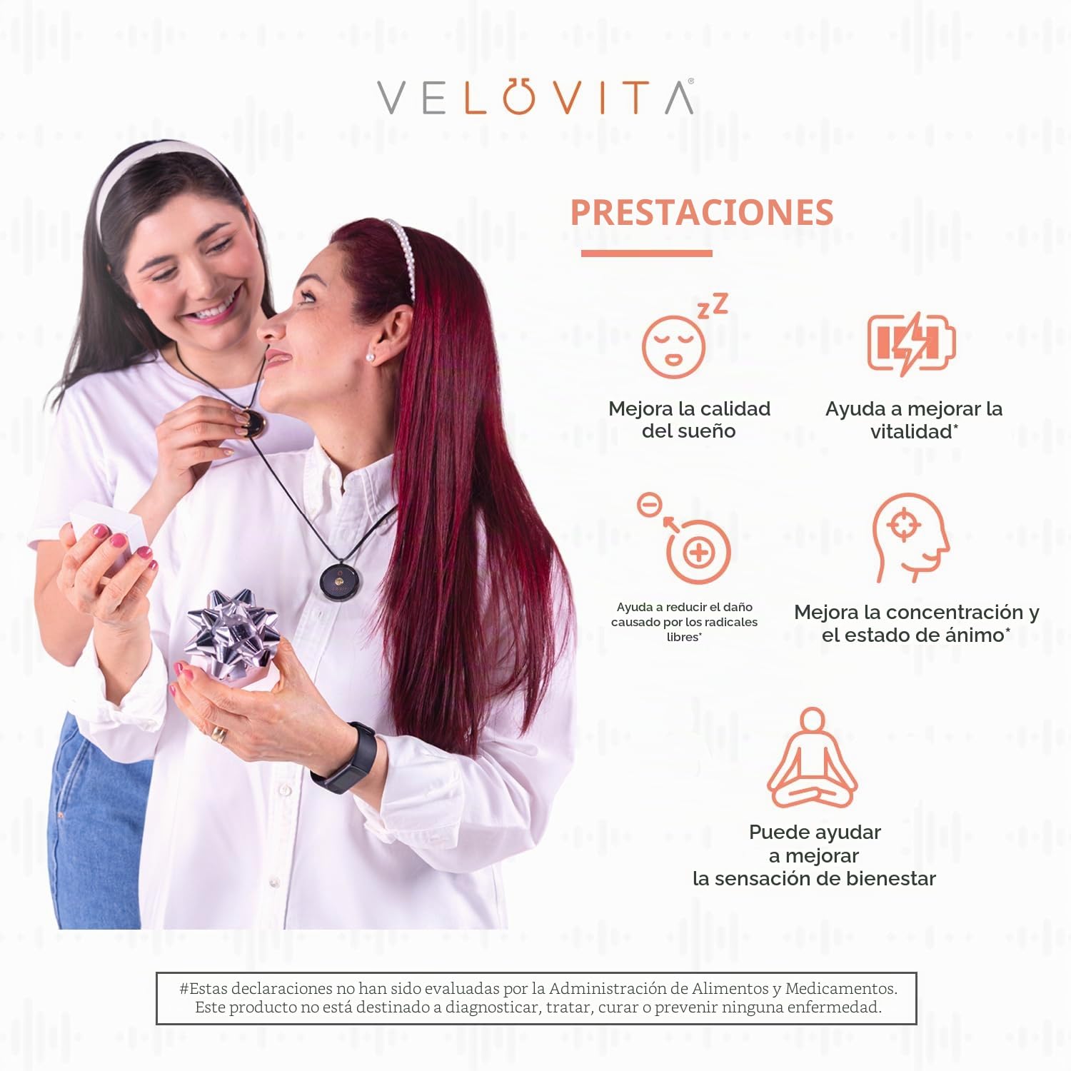 VELOVITA Tuün RESONATE con tecnología de mejora de biohacking, mejora la salud general y el bienestar, mejora la concentración y la calidad del sueño, color negro