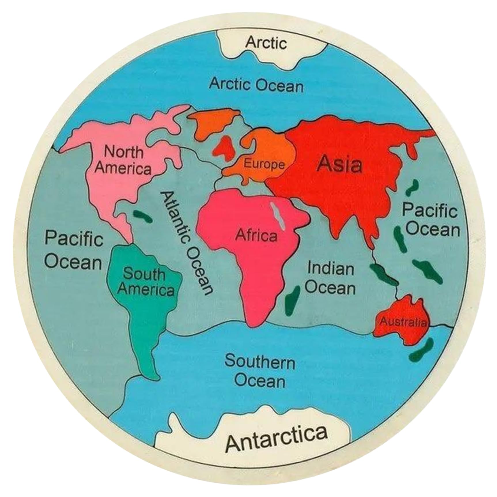 World Map Montessori-Style Wooden World Puzzle For Kids (Ages 3