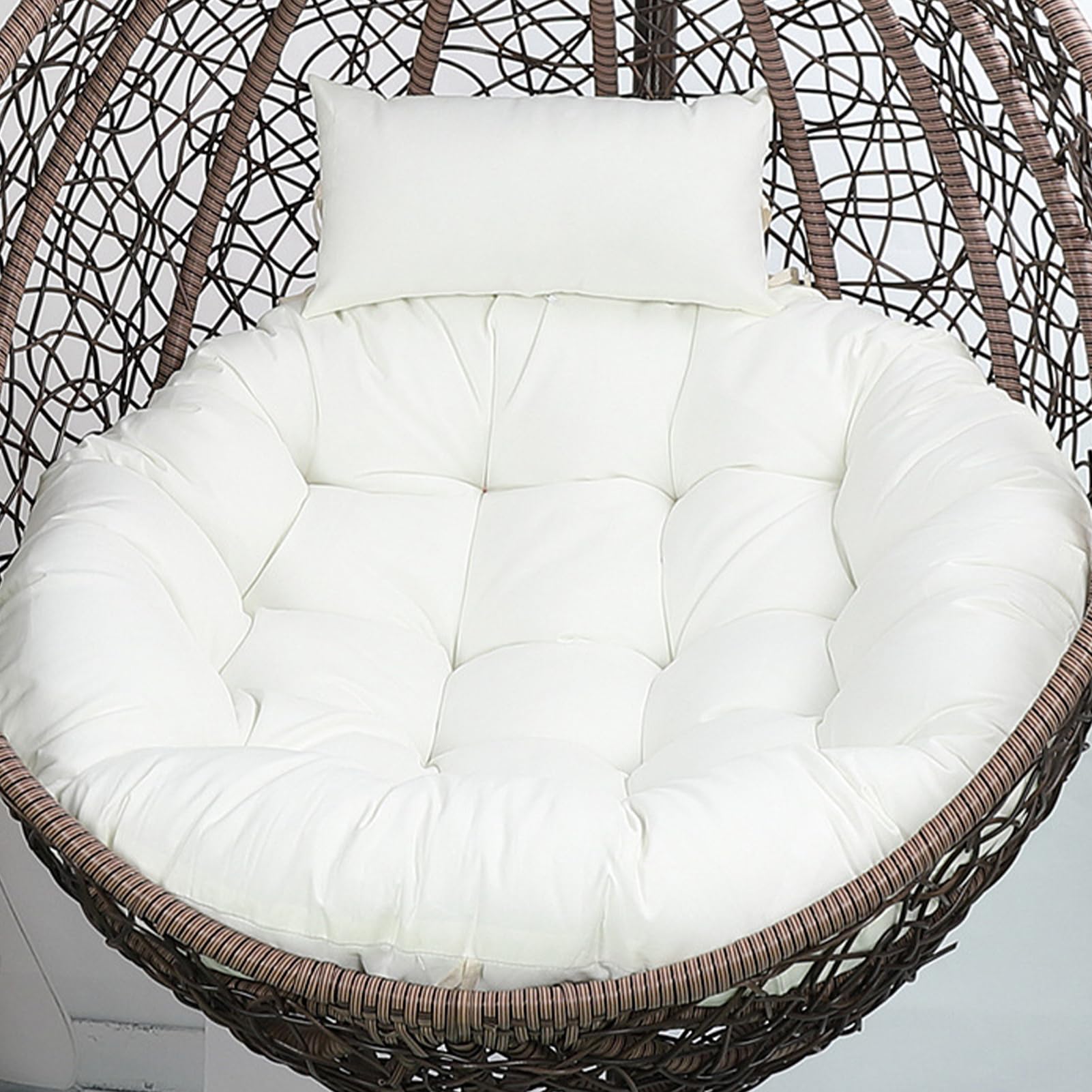 Swing Chair Cushion Soft Thick Egg Chairs Cushion, Includes Head Pillow Breathable Hammock Chairs Hanging Baskets Machine Washable Perfect for Relaxing in Garden Patio or Living Room,NO17,100cm
