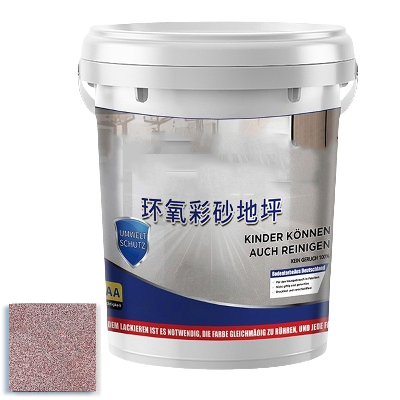 Self Leveling Epoxy Colored Sand Floor Paint, Fast Drying, Stain-Resistant For Concrete Tile Wood Countertop Decorative Finish (Light-Blue) — view 9