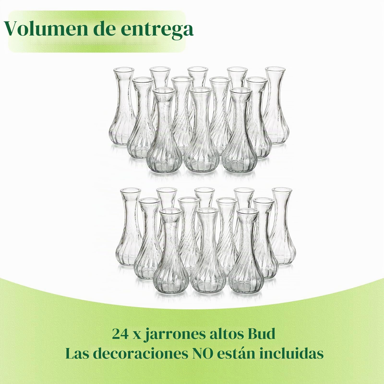 Hewory Jarrón de Cristal Para Flores, 24pcs Jarrones Pequeños A Granel Para Centro de Mesa de Boda, Mini Jarrón de Rosas Transparente Para Eventos, Decoración de Sala de Estar, Flores de un Solo Tallo