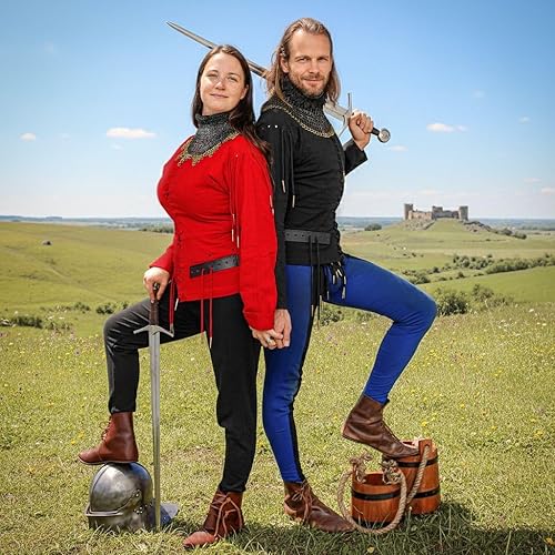 Miniatura 3 de Mythrojan Gambeson de armado acolchado medieval tardío con Aiglets de latón, ideal para la recreación medieval caballeresca LARP