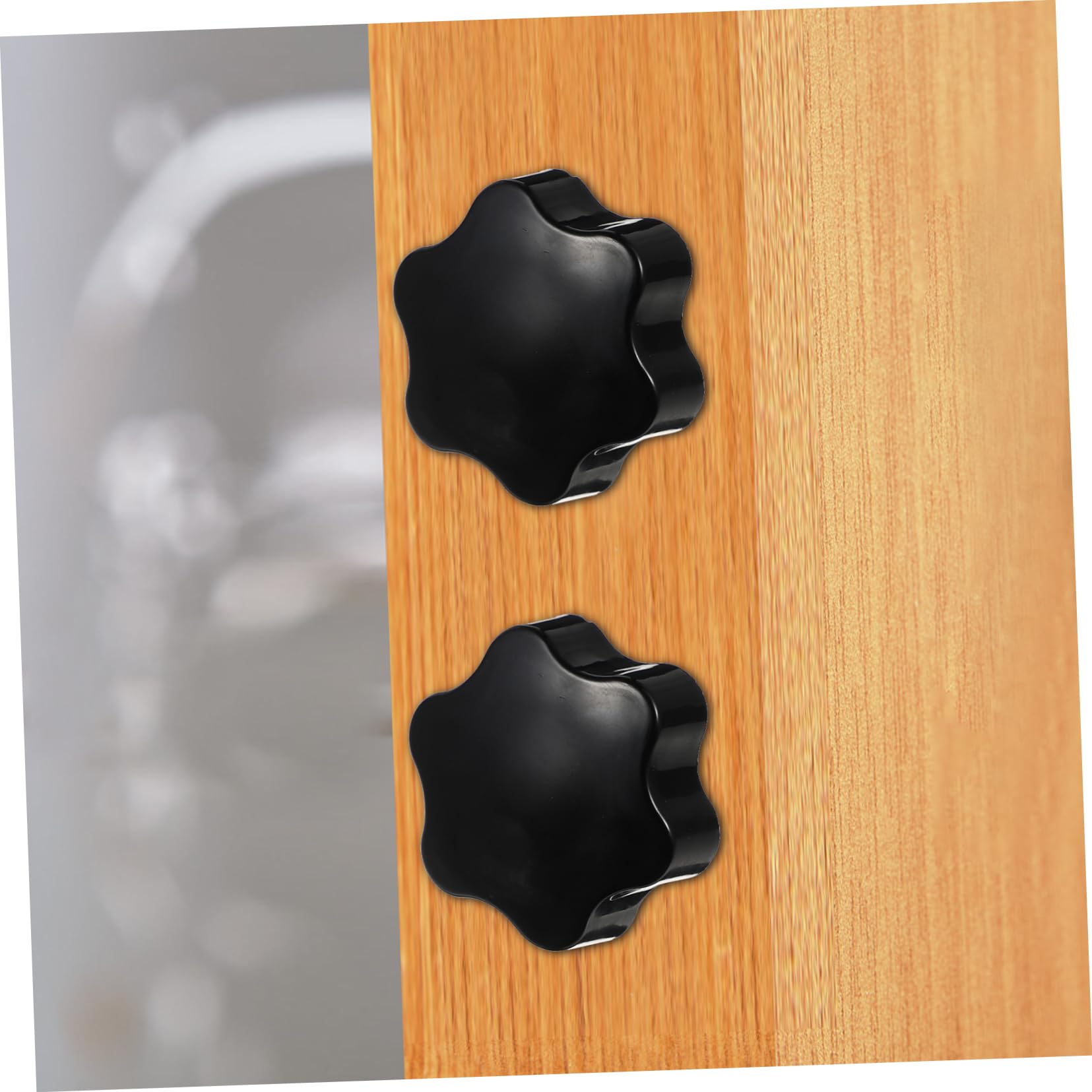 MUCKLILY Star Shape Hand Knobs Set 4pcs Plastic Screw Knobs Stainless Steel Tightening Screws M8 x 16