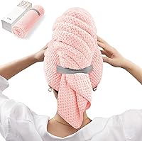 Vista 10 de YFONG Toalla de pelo grande para mujer, toalla de microfibra súper absorbente para cabello rizado, turbantes de cabello de secado rápido