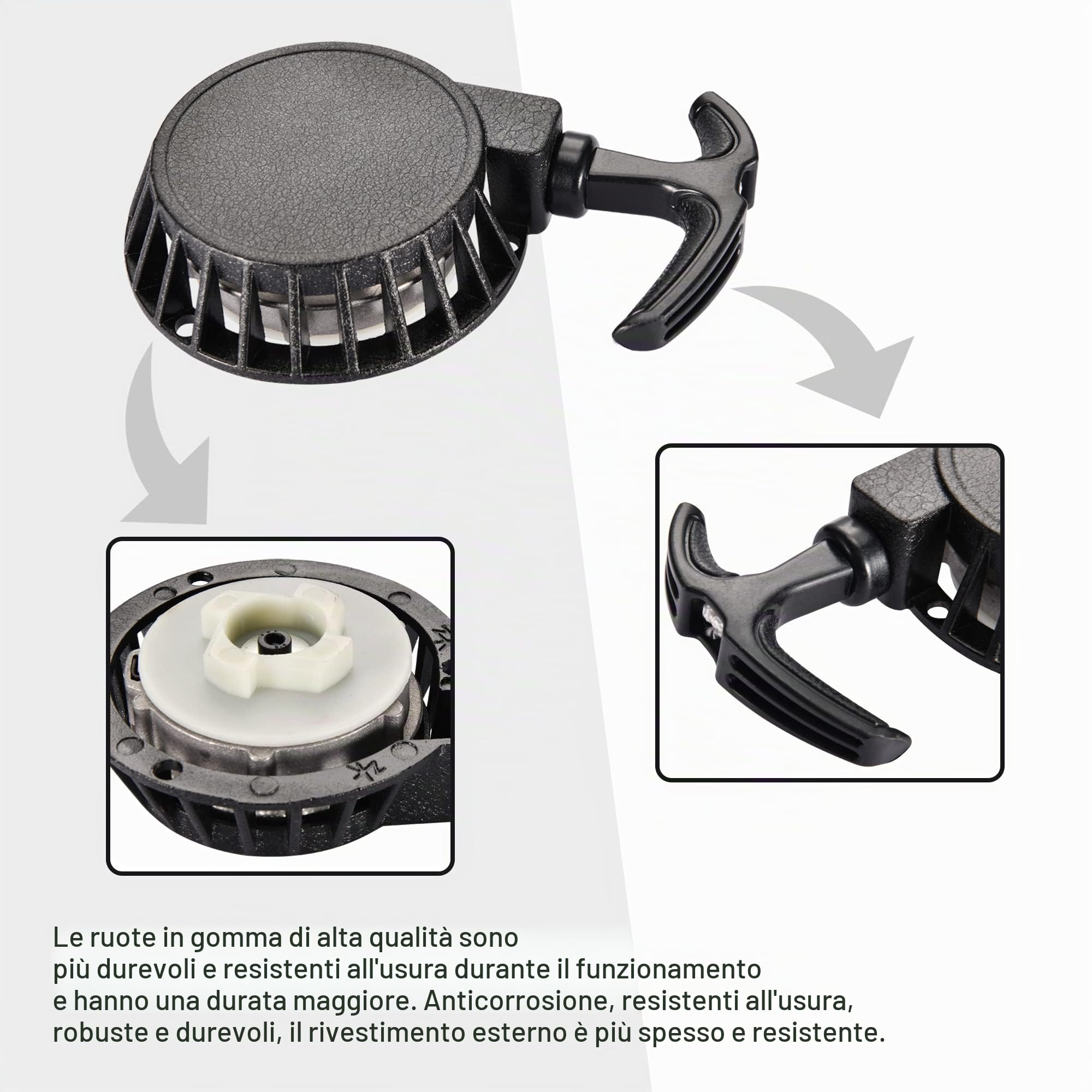 GOOFIT Nero Pull Start Ricoglio Sostituzione per 2 Stroke Recoil Starter Assembly Pocket Bike Dirt Bike