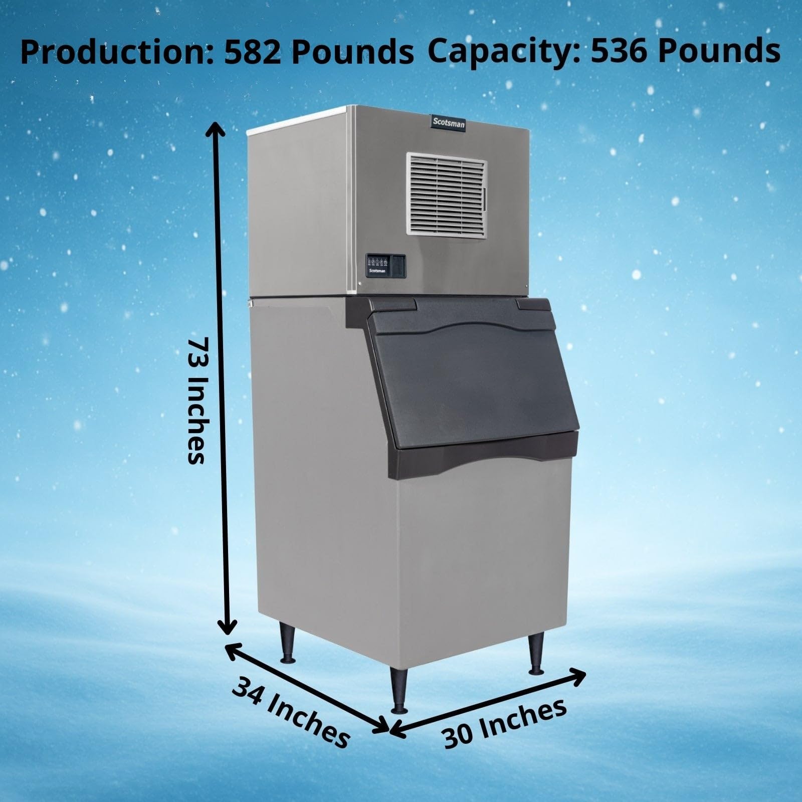 Scotsman Prodigy Elite Small Cube 30" Ice Maker - 582 lb/Day, 536 lb Storage Bin on Fridge.com