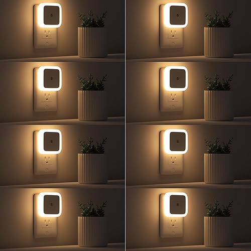 Miniatura 1 de Sujeet Luz nocturna, luces nocturnas enchufables a la pared, paquete de 8, luz nocturna enchufable, lámpara nocturna del atardecer al amanecer LED