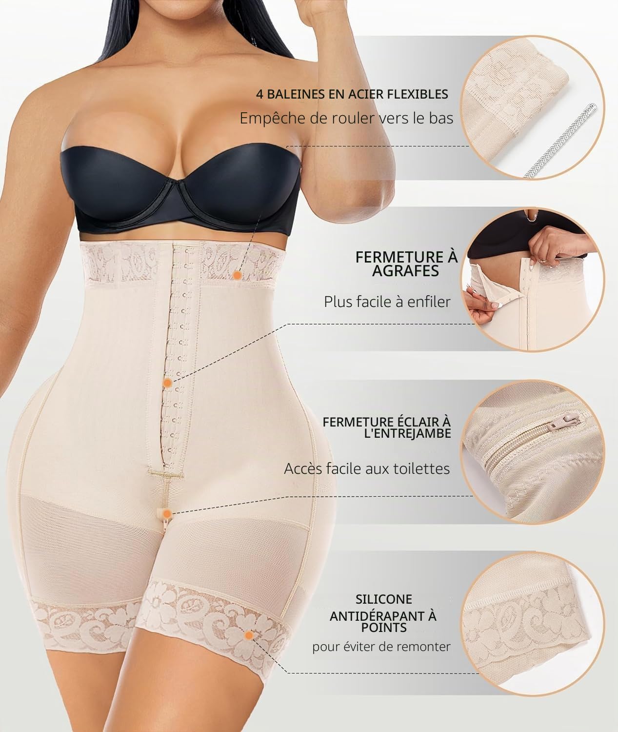 YIANNA Culotte Gainante Femme Ventre Plat Invisible Short Gainant Body Sculptant Gaine Amincissante Fajas Abdominoplastie