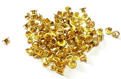 KROST Metal Eyelet for Grommet Hole Rivets (Golden, 250 Piece)