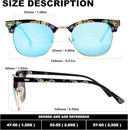 Miniatura 6 de Amorays Lentes de sol bifocales de lectura para mujeres y hombres, lentes clásicos para lector de sol, lentes transparentes con protección UV para