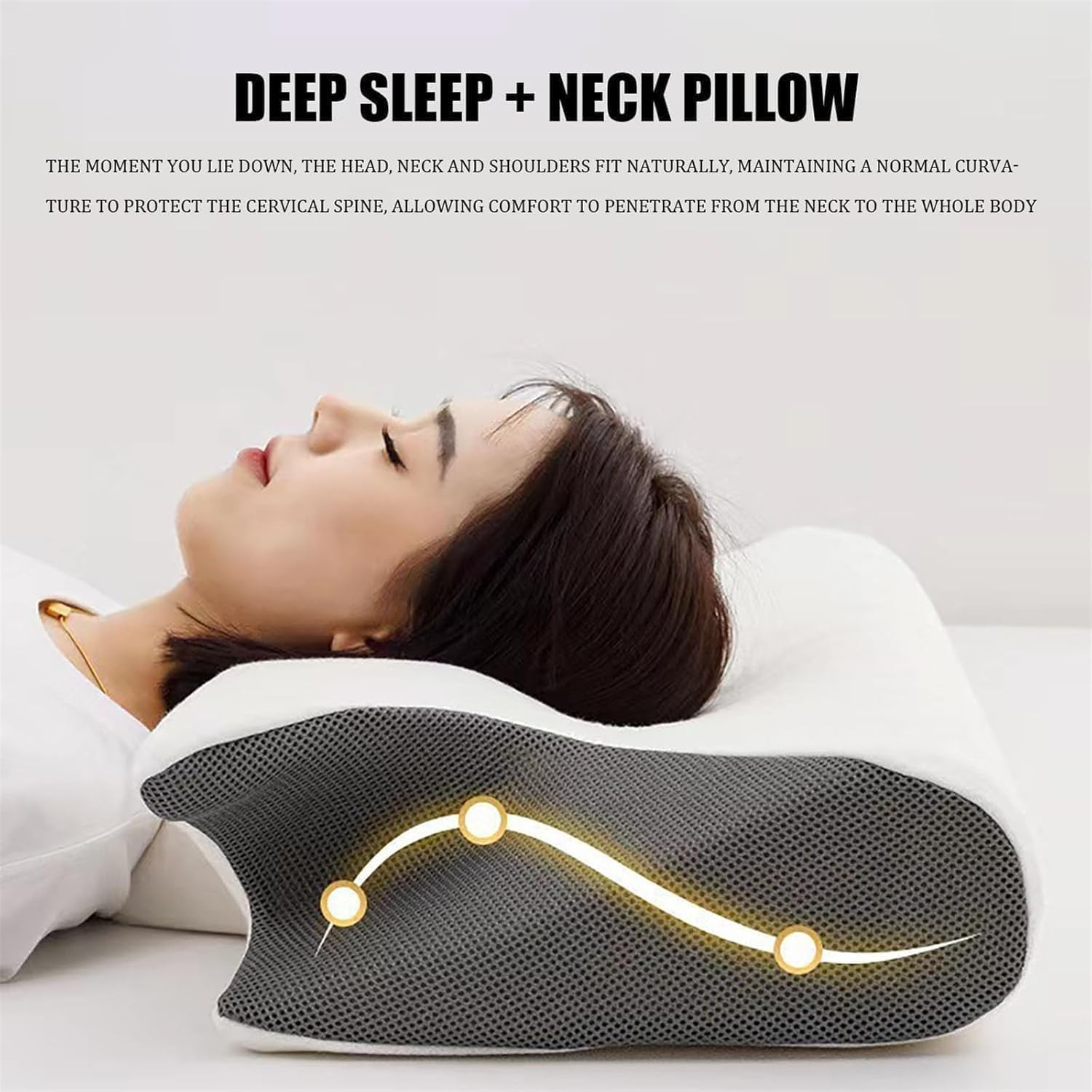 Curosleep Kissen Original,2026 Neu Curosleep Kissen,Ergonomisches Disches Nackenkissen Für Seitenschläfer Geeignet