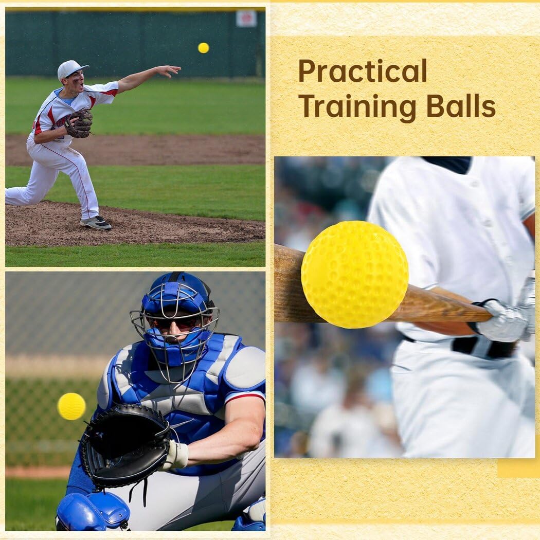 Lot de 12 balles de baseball alvéolées de 22,9 cm pour un entraînement efficace de coordination œil-main