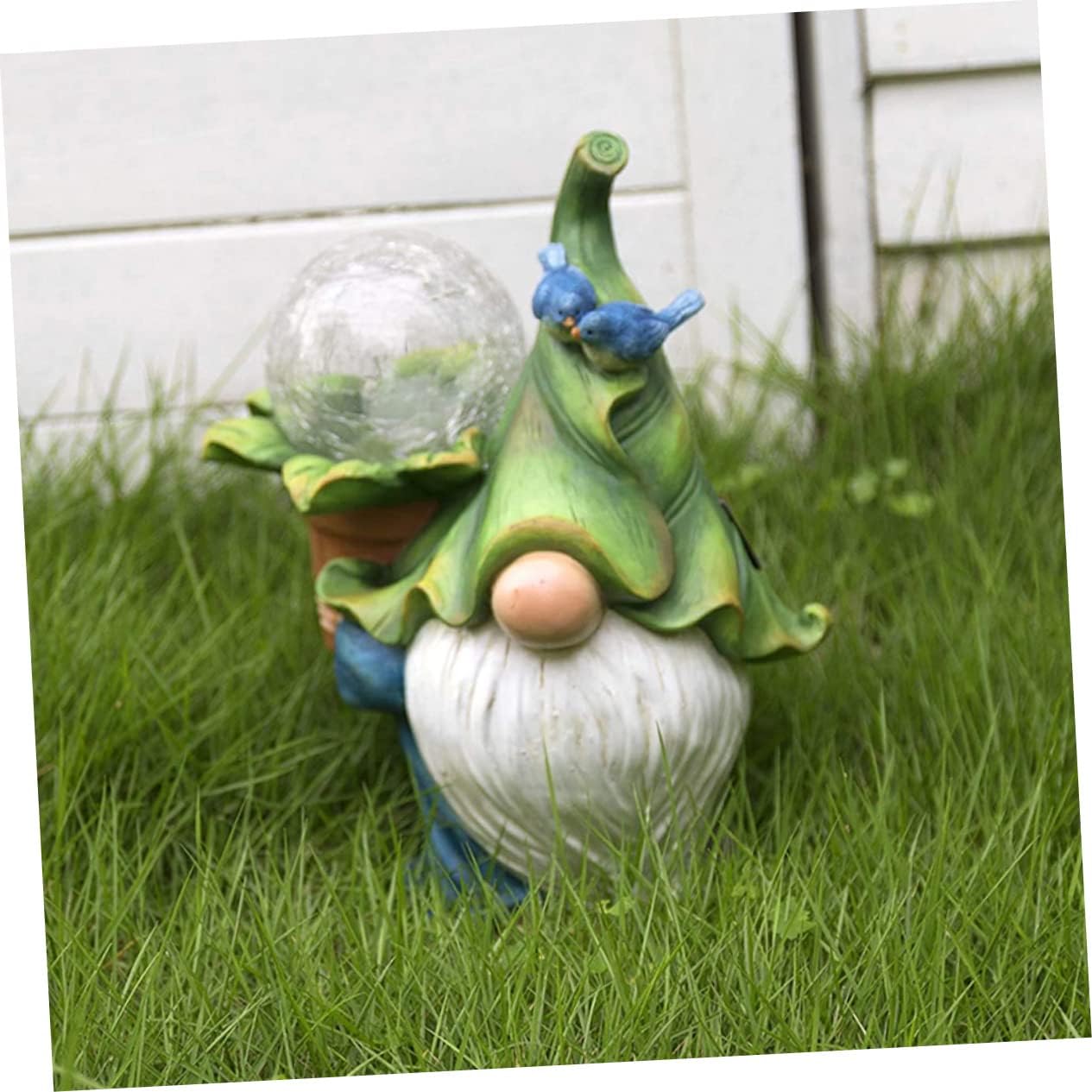 1Pc Solar Energy Resin Old Man Desktop Figurine Lamp LED Garden Decor Solar Powered Ornament for Outdoor Use Funny Atmosphere Enhancer