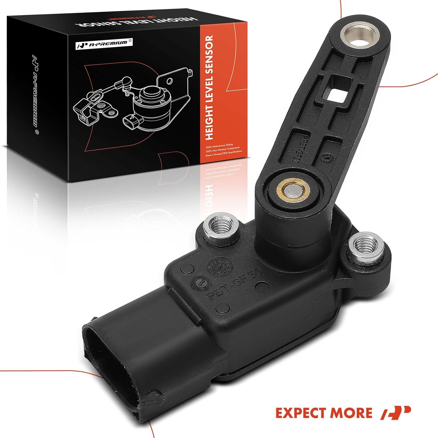 A-Premium Ride Height Level Sensor Compatible with BMW X5 2014-2020, X4 X7 2019-2020, X3 i3s 2018-2019, X1 X2 X6, Front Side, Replace# 37146870200, 37146853747