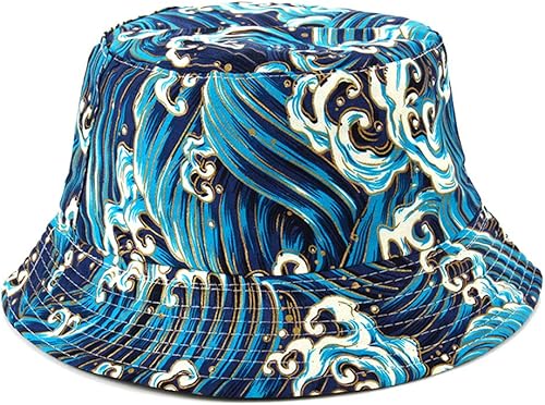 Miniatura 2 de Sombrero de pescador The Great Wave Off Kanagawa Sombrero de pesca Japón Arte de doble cara para hombres mujeres Camping Senderismo Boonie Cap