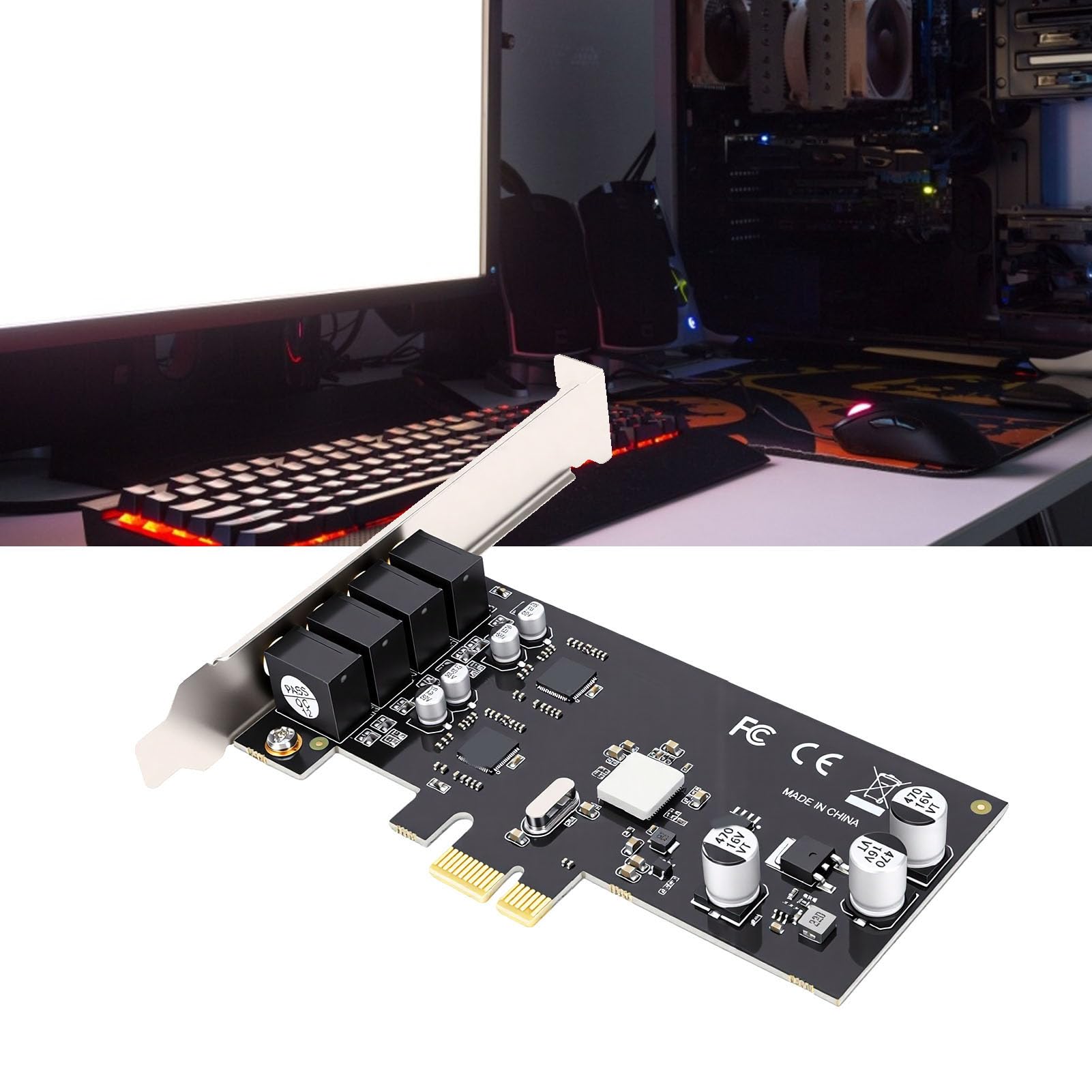 Bewinner Karta Dźwiękowa PCIe z redukcją Szumów AI, 2 Kanały, for