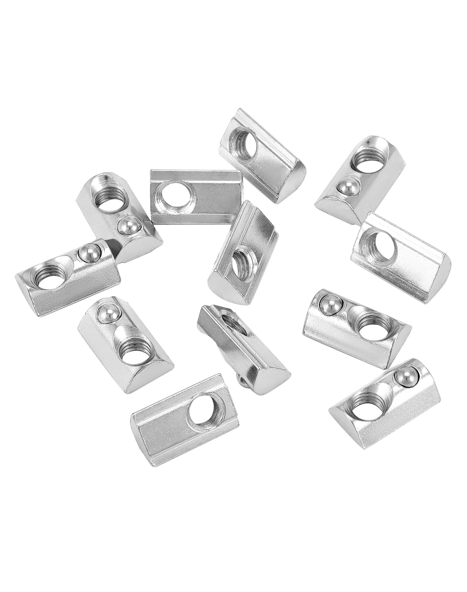 QWORK® 100PCS Écrous Coulissants avec Boule M8 Rainure 8mm pour Profilés Aluminium Série 4040/4080 - Acier Galvanisé