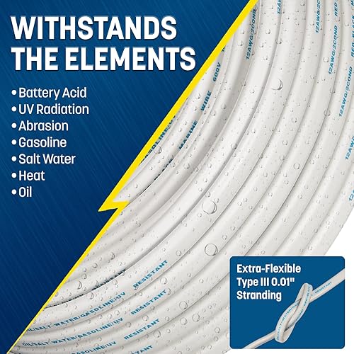 Miniatura 3 de Cable forrado rojo y negro de 16 Ga (calibre de cable americano) AWG estañado OFC de cobre doble conductor 162 para cableado de lanchas marinas, 50