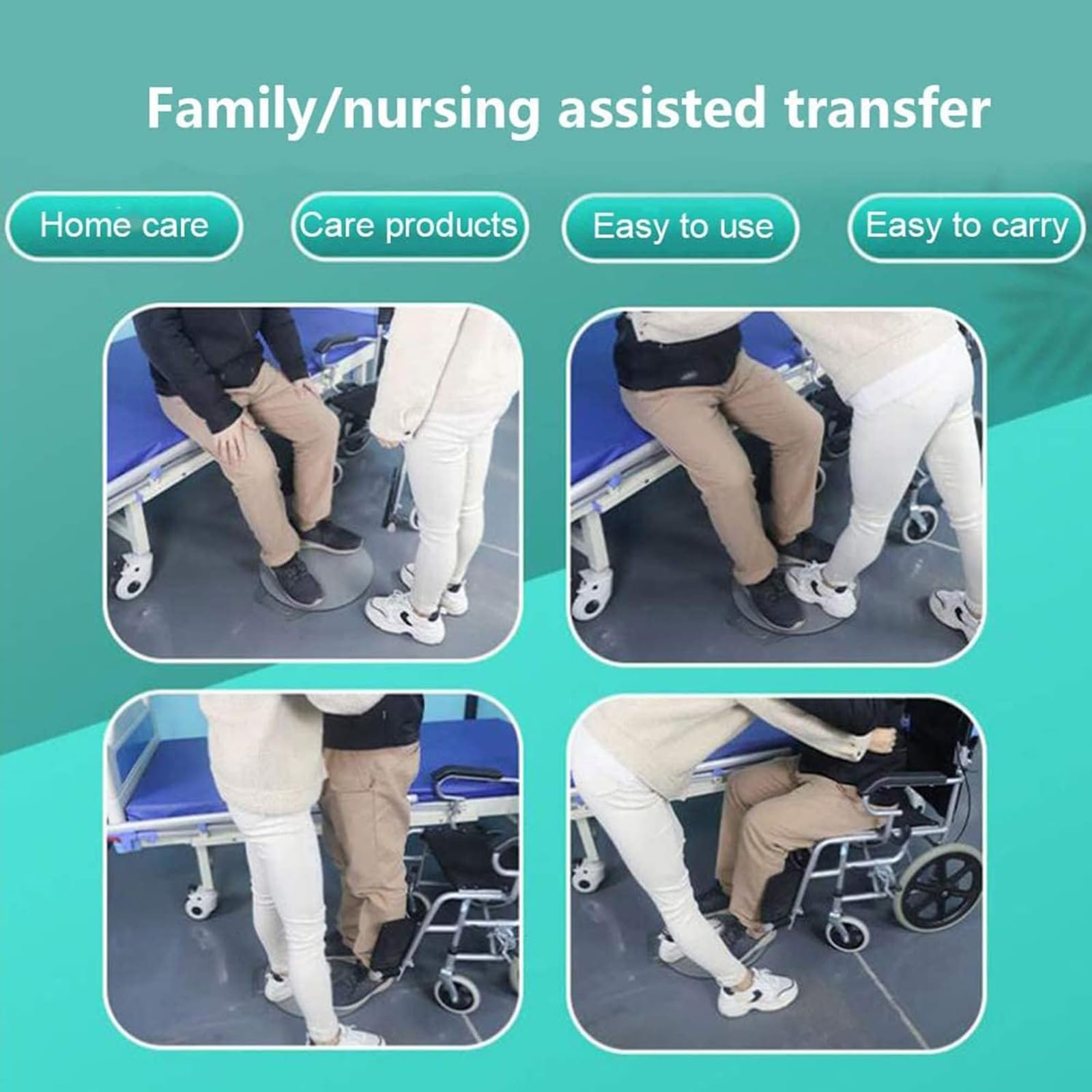 Disco pivotante Antideslizante, Tabla de Transferencia de Pacientes portátil con rotación de 360 Grados, Dispositivo de Movilidad para Personas Mayores y discapacitadas