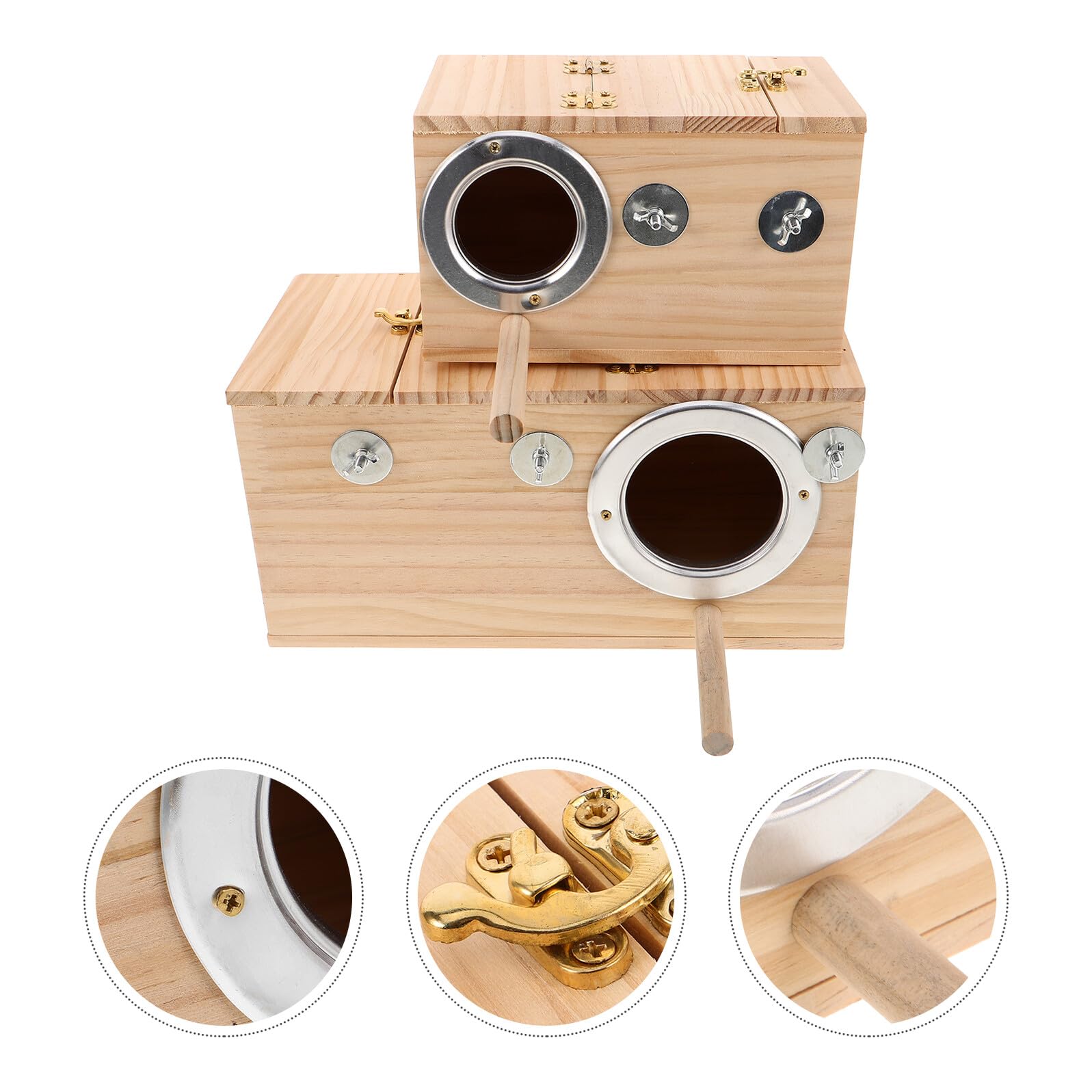 DOITOOL 2piezas Caja de Cría para Loros Madera para Agapornis y Periquitos Nido para Pájaros para Cria Interiores o Exteriores