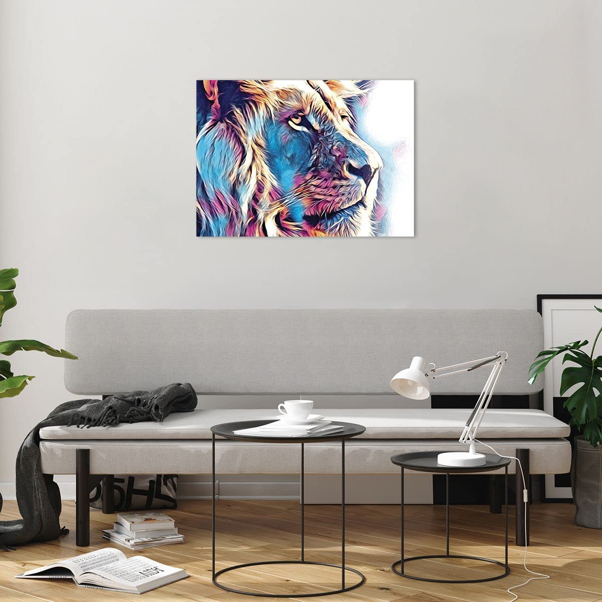 Quadro su Tela Verticale Leone Avanguardia Da Ragazzina Stampe da Parete 70x100cm Quadri Moderni Soggiorno Camera da Letto 1 pezzo Grandi Decorazione Murale Wall Art Canvas Immagini PA70x100-5714