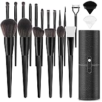 Vista 8 de Juego profesional de brochas de maquillaje, LUXBRU 20 piezas, brochas de maquillaje con brocha para base, cejas, corrector, rubor, sombra de ojos