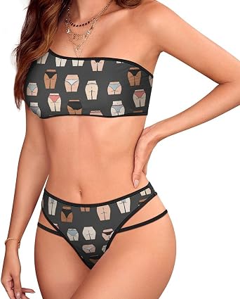 Solid Color High Waisted Bikini, One Shoulder Two Piece