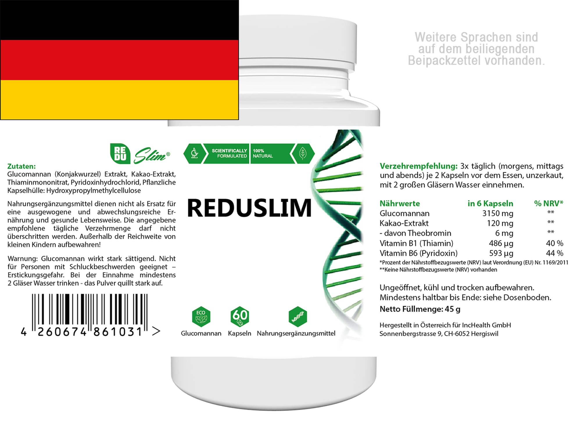 Reduslim - 120 Capsule (2x 60 Capsule), Confezione da 2