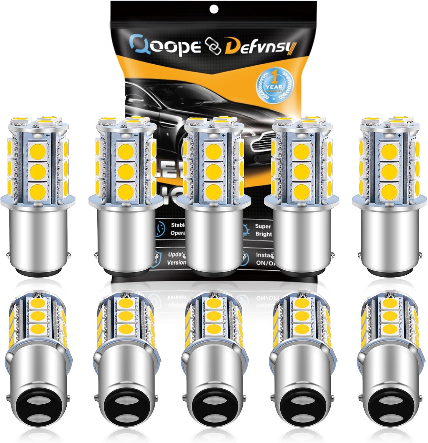 Qoope Warm White 3000K 1142 LED RV Camper Interior Bulb,1076 LED Motorhome Lamp