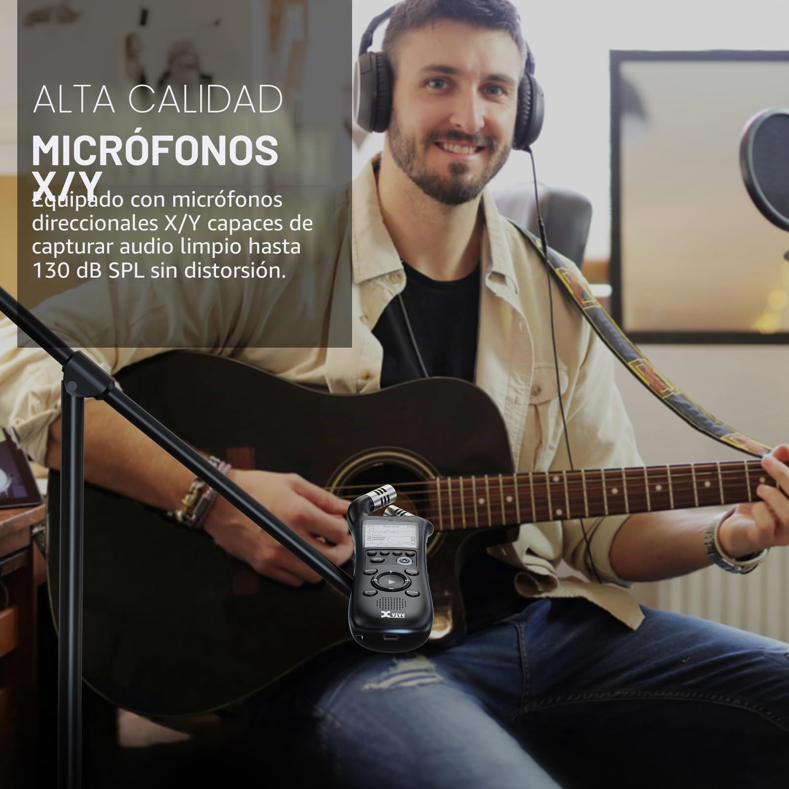 Xvive - Grabadora de mano digital XV1-R con micrófonos integrados - grabación wav mono estéreo