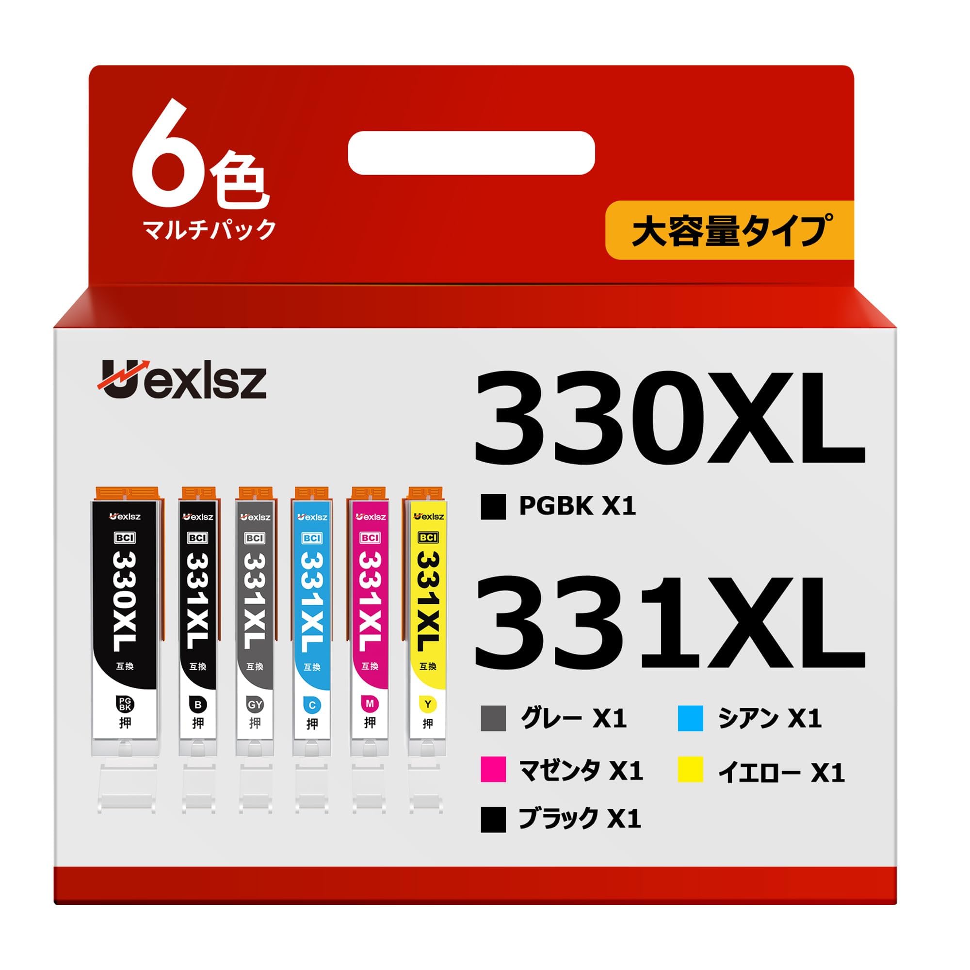 Amazon.co.jp: Uexlsz BCI-331 BCI-330 6色パック キャノン用 インク