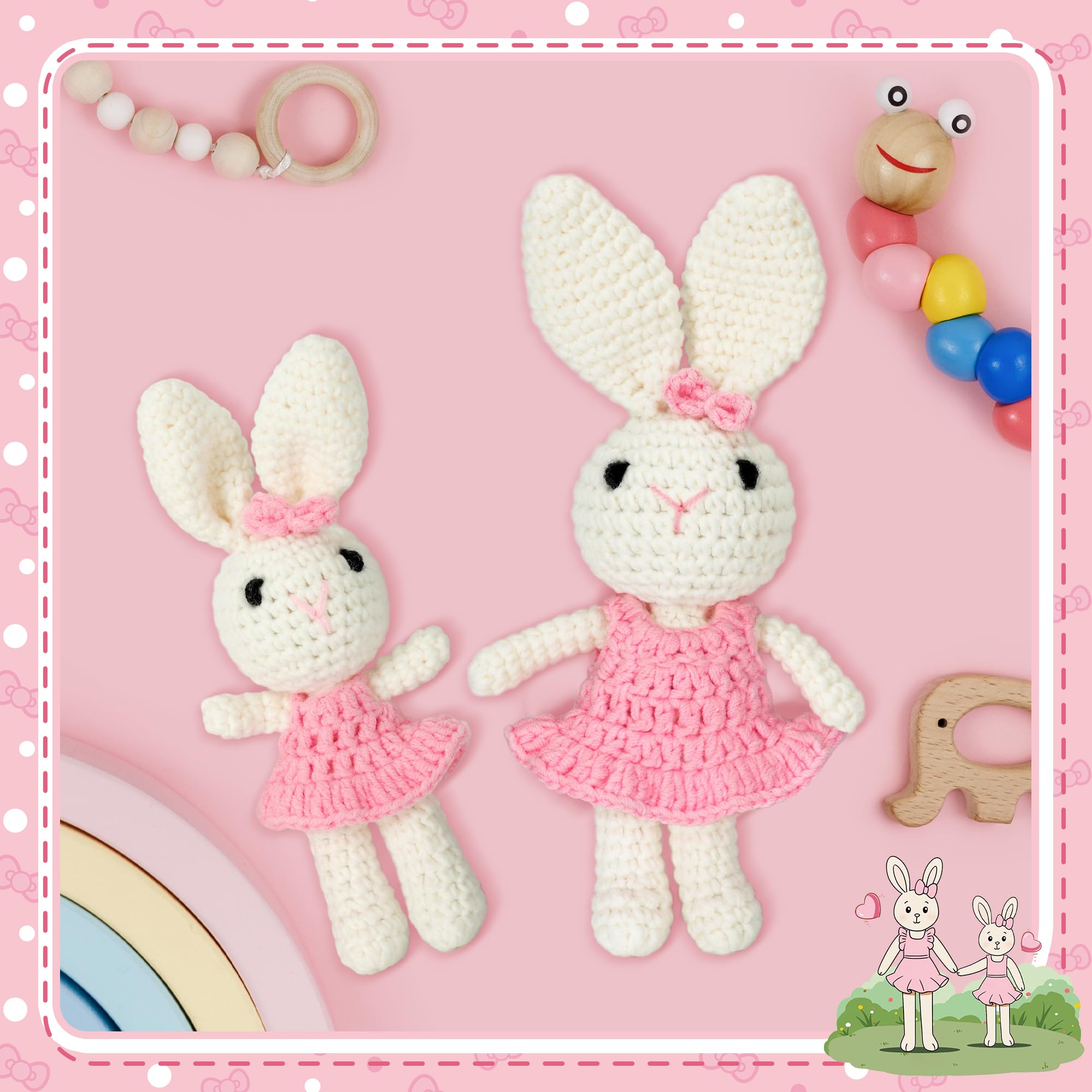 Big Sister Crochet Gifts for Girls, Big Sister Little Sister Doll Gift Set to Celebrate Little Girls Promoted to Sister, Gifts for Older Siblings of New Baby